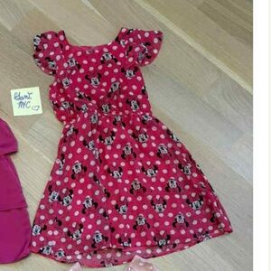 Little girls Disney Mini Mouse dress size S (6) bright pink